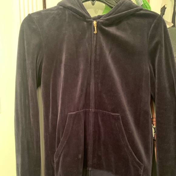 Juicy couture black velvet zip up jacket - Picture 3 of 5